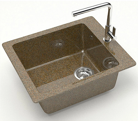 Мойка каменная Granit Bergg Линди Z8Q9, 500 х425 х195 мм, терракот глянцевый купить в СОМ