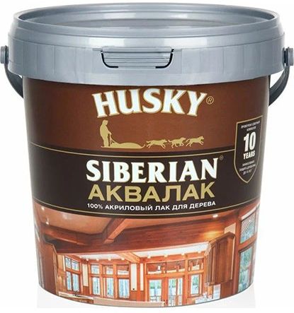 Лак акриловый Husky Siberian Аквалак, полуматовый, 0.9 л купить в СОМ