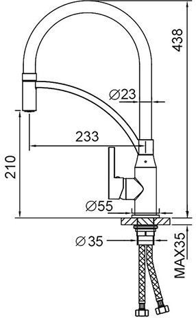 Смеситель для мойки Frap F4552-6, черный купить в СОМ