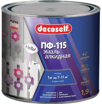 Эмаль ПФ-115 Pufas Decoself, серый, 1.9 кг купить в СОМ