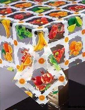 Клеенка Mirage H055 прозрачная с печатью 1,37х25м Фрукты купить в СОМ