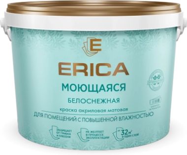 Краска акриловая Erica, моющаяся, 4.5 кг купить в СОМ