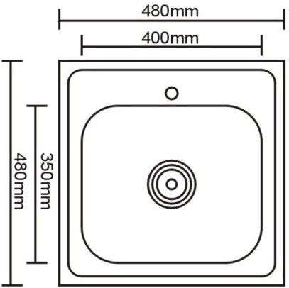 Мойка нержавеющая врезная Sinklight, 480 х480 х160 мм, толщина 0.6 мм купить в СОМ