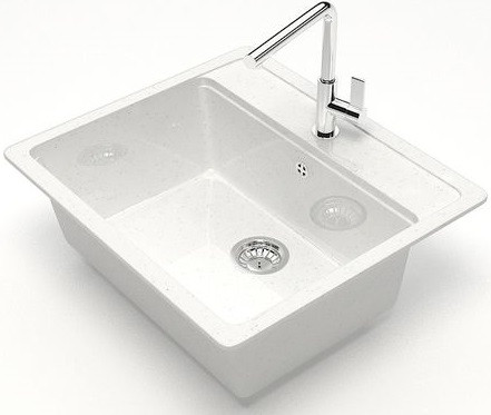 Мойка каменная Granit Bergg Джекки Z9/Q31, белый глянцевый купить в СОМ
