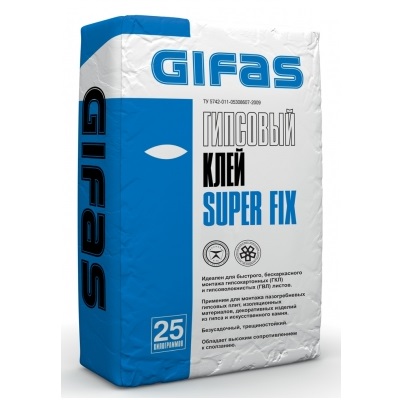 Клей гипсовый монтажный Gifas Super Fix , 25 кг купить в СОМ
