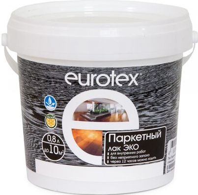 Лак паркетный Eurotex ЭКО, матовый, бесцветный, 0.8 л купить в СОМ