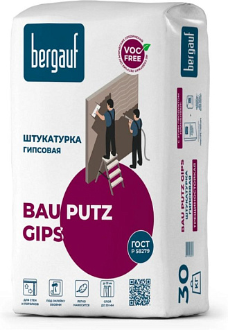 Штукатурка гипсовая Bergauf Bau Putz Gips ,30 кг купить в СОМ
