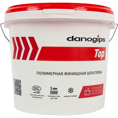 Шпатлевка полимерная Danogips DANO TOP финишная, , 5 кг купить в СОМ