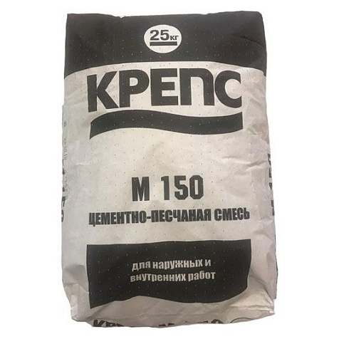 Смесь цементно-песчаная Крепс М150, 25 кг, зимний купить в СОМ