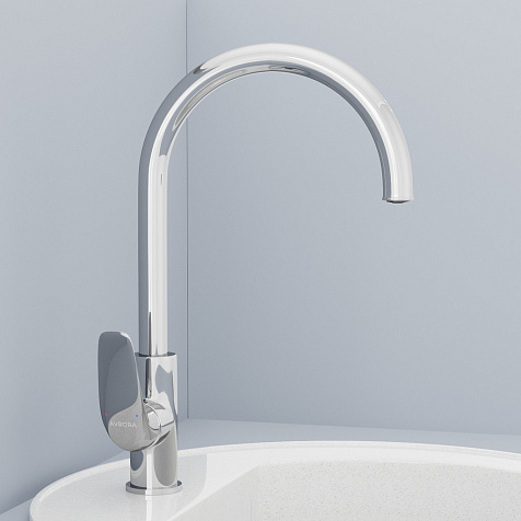 Смеситель для мойки Avrora Glade AV3021, латунь, хром купить в СОМ