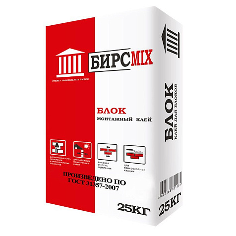 Клей монтажный БИРСMIX БЛОК, 25 кг купить в СОМ