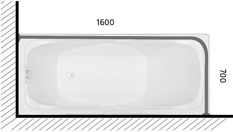 Карниз для ванной комнаты Triton 1600 х700 мм купить в СОМ