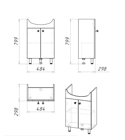 Тумба-умывальник Grossman Крит Эко-50, белый, с раковиной Уют 50 купить в СОМ