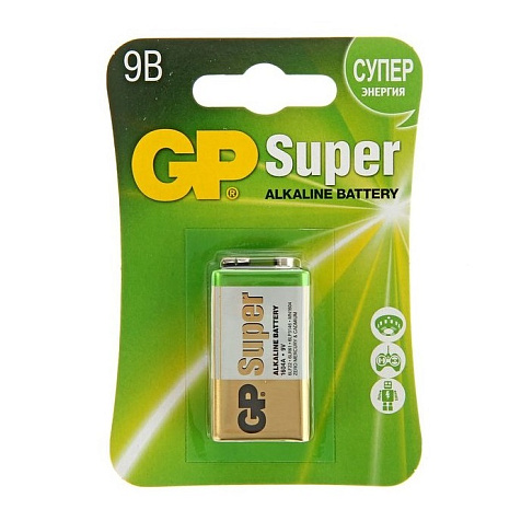 Элемент питания GP Super Alkaline 9V Крона BL1 купить в СОМ