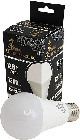 Лампа светодиодная ВАШЕ СИЯТЕЛЬСТВО E27 A60  12W 1200lm  4000K купить в СОМ