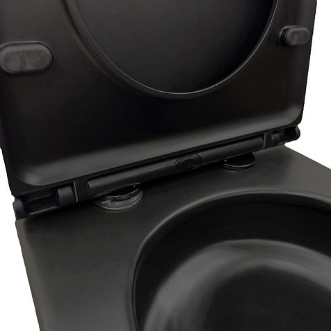 Унитаз-компакт Azario Cobalt-Black AZ-6089A-MB, безободковый, торнадо, сиденье микролифт купить в СОМ