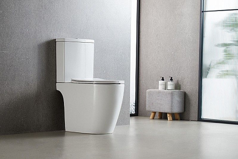 Унитаз-компакт Azario Лео AZ-1253CT, безободковый, торнадо, сиденье микролифт купить в СОМ