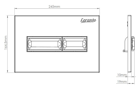 Кнопка для инсталляции Loranto Prestige 7522, хром глянец, квадратная купить в СОМ