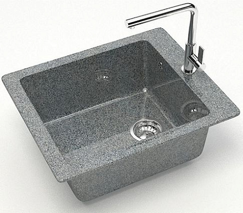 Мойка каменная Granit Bergg Линди Z8Q35, темно-серый, глянцевая купить в СОМ