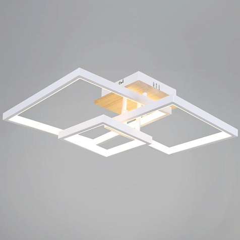 Светодиодная люстра 98560-0.3-03 WH+WOOD 102W, 8160Лм, 3000-6000К, до 18 кв.м купить в СОМ