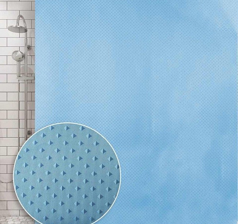 Штора для ванной Aquadomer ХТ-020, атласная голубая, 180 х180 см купить в СОМ