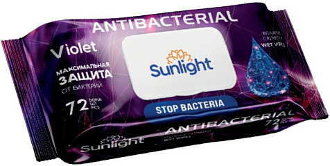 Салфетки влажные Детские 72шт Sunlight Antibacterial купить в СОМ