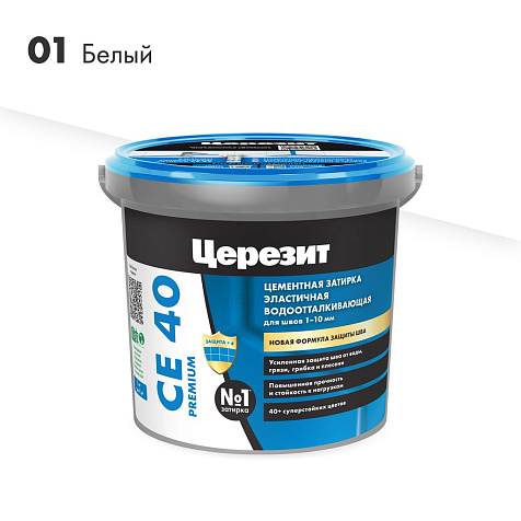 Затирка ЦЕРЕЗИТ CE 40 aquastatic, белая, 1 кг купить в СОМ