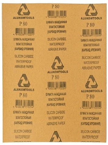 Шлиф- лист ALUKOMTOOLS, водостойкий, 230х280мм, Р80, 1шт купить в СОМ
