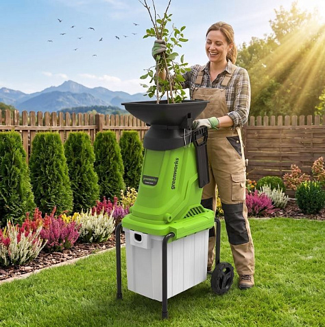 Садовый измельчитель электрический Greenworks GW-2800SD, 2800Вт, 220В купить в СОМ