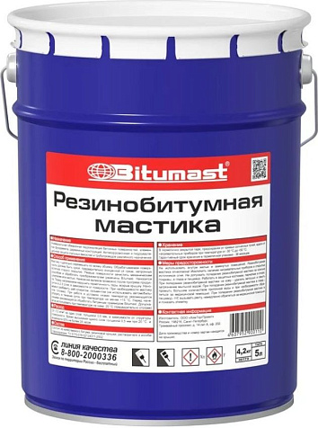 Мастика битумно-резиновая Bitumast, 4.2кг/5л купить в СОМ