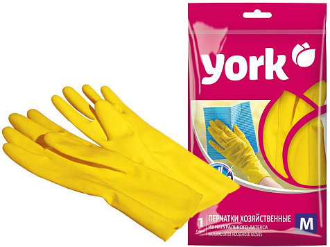 Перчатки York латекс х/б напыление рельеф L купить в СОМ