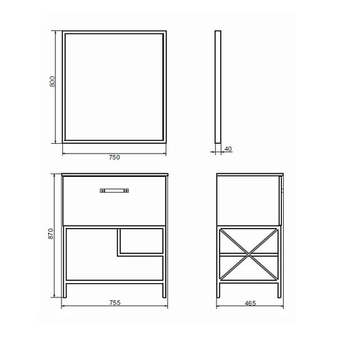 Тумба-умывальник Comforty Бредфорд-75 белый/графит, с раковиной Comforty 75E купить в СОМ
