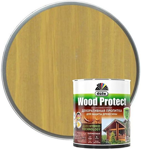 Пропитка защитно-декоративная Dufa WOOD PROTECT, дуб, 0.75 л купить в СОМ
