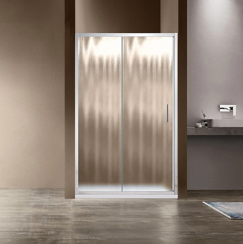 Дверь душевая Vincea Garda VDS-1G120CH, 120 х190 см, хром профиль, стекло шиншилла 6 мм, в нишу, раздвижная купить в СОМ