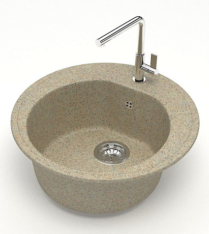 Мойка каменная Granit Bergge ZETT 3/Q5, D510 мм, песочный купить в СОМ