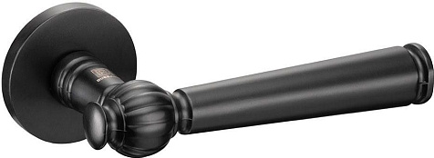 Ручки дверные на тонкой круглой накладке BUSSARE VASO A-41-50 BLACK купить в СОМ