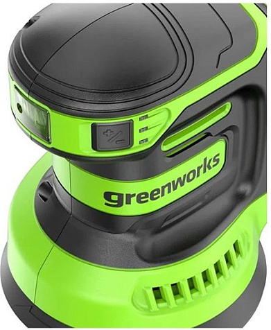 Шлифмашина эксцентриковая Greenworks OS325, 24В, Li-ion, АКБ 1х2.0А/ч, 125 мм купить в СОМ