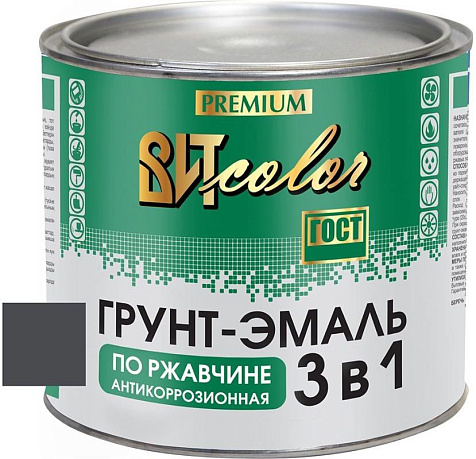 Грунт-эмаль по ржавчине ВИТcolor, графитовый серый RAL7024, 1.8 кг купить в СОМ