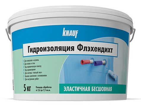 Гидроизоляция на латексной основе Knauf Флэхендихт, 5 кг купить в СОМ