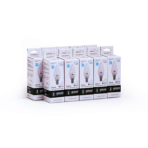Лампа Gauss Elementary Candle 6Вт E14 6500K LED свеча купить в СОМ