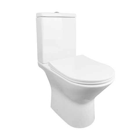 Унитаз-компакт Azario Fretta New AZ-1223, безободковый, сиденье микролифт купить в СОМ