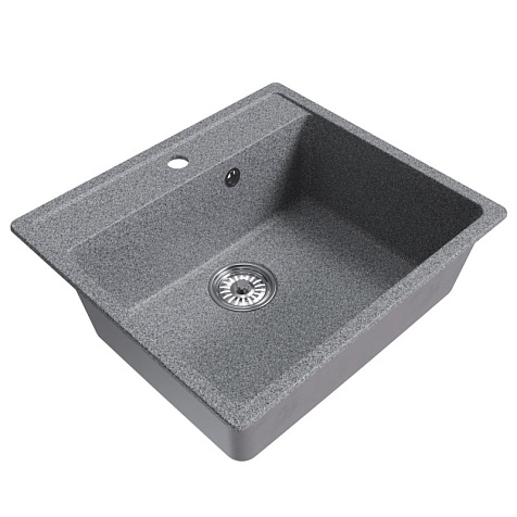 Мойка каменная Mixline ML-GM15, 560 х500 х180 мм, врезная, темно-серый купить в СОМ