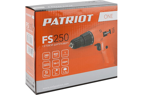 Дрель-шуруповерт сетевой Patriot FS 250, 280Вт купить в СОМ