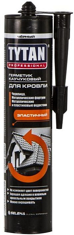 Герметик каучуковый Tytan Professional, кровельный, черный, 310 мл купить в СОМ