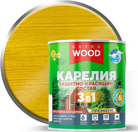 Состав защитно-красящий 3 в1 Карелия Wood Extra, сосна, 0.75 л купить в СОМ