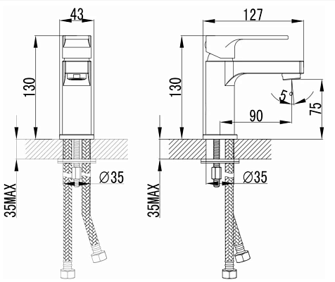 Смеситель для раковины Lemark Plus Grace LM1506C, латунь, хром купить в СОМ