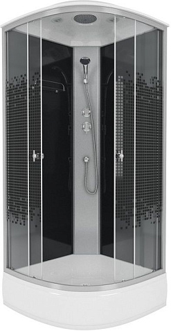 Кабина душевая Niagara Eco NG-3504-14BLACK, 90 х90 х220 мм, стекло мозайка, средний поддон купить в СОМ
