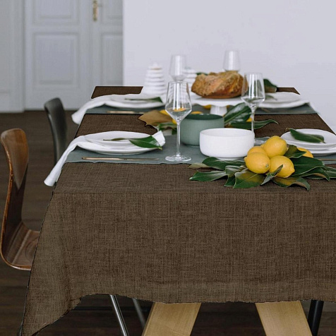 Скатерть Vse DOMA 145х145см рогожка 60008-10 Кофе купить в СОМ