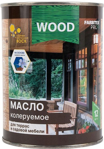 Масло Farbitex Profi Wood для террас и садовой мебели, тик, 0.75 л купить в СОМ