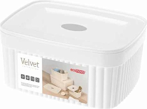 Корзинка Velvet с крышкой 0.9л белая купить в СОМ